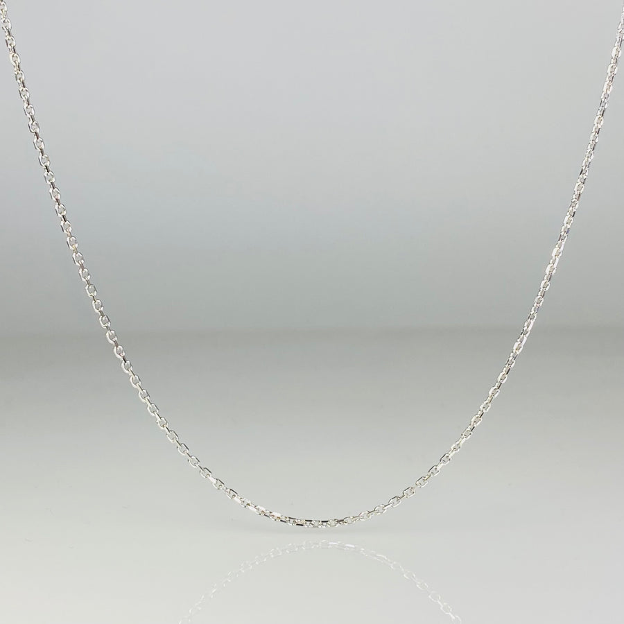 14K White Gold Fancy Cable Chain 1.5mm