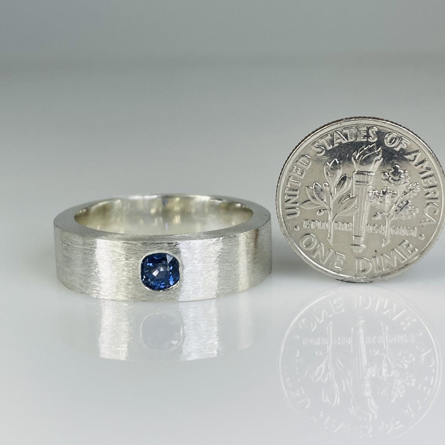 Sterling Silver Blue Sapphire Ring 0.53ct