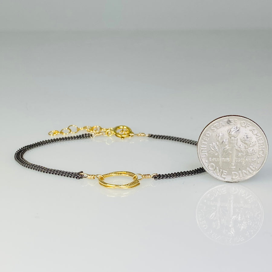 Dual Tone Trinity Bracelet 10mm