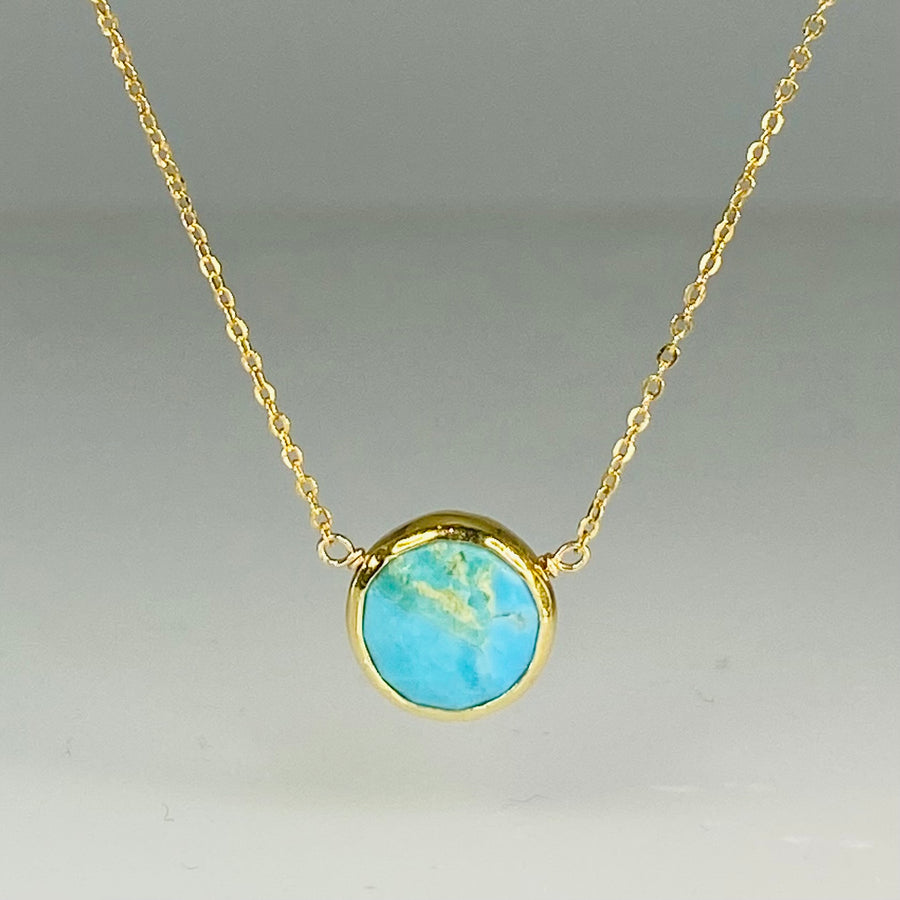 Natural Turquoise Bezel Necklace