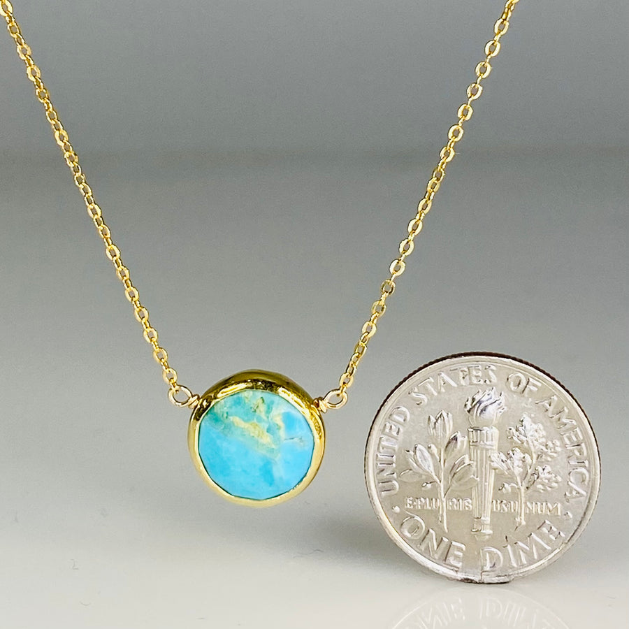 Natural Turquoise Bezel Necklace
