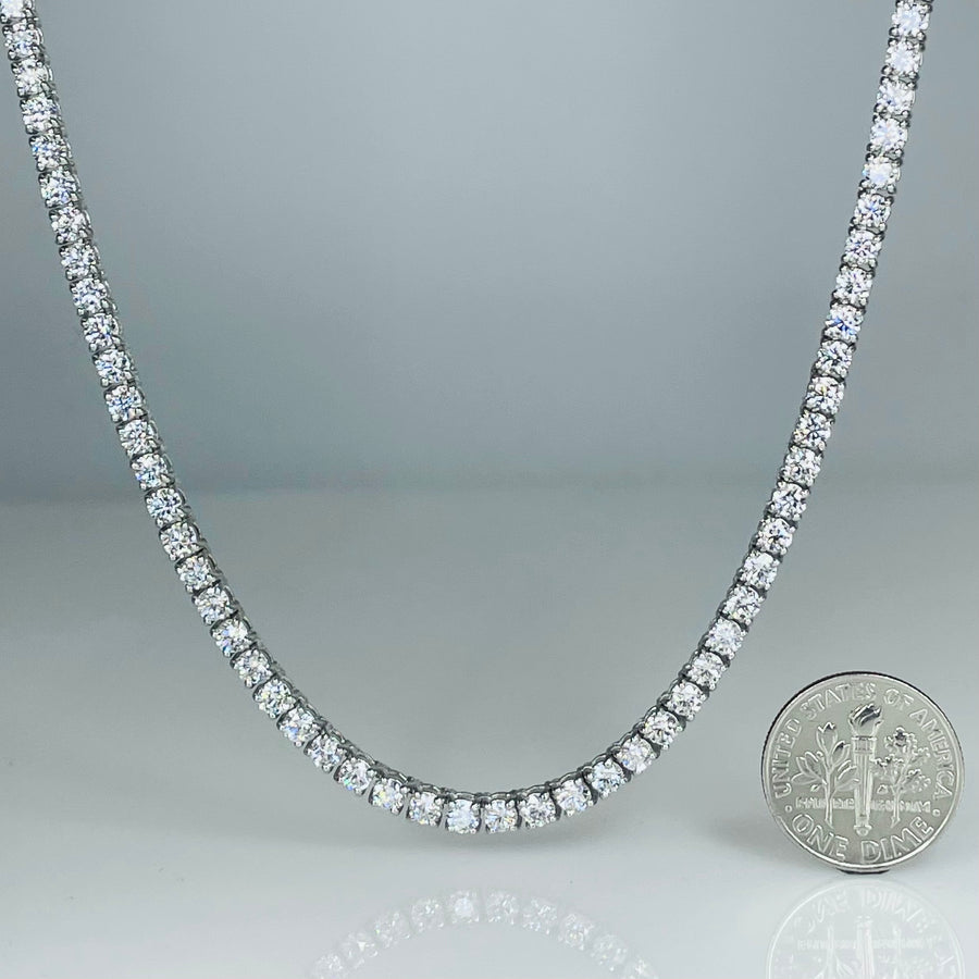 14K White Gold Diamond Tennis Necklace 16.26ct