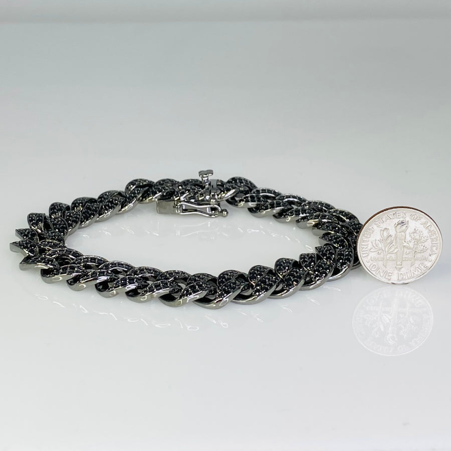 Black Diamond Cuban Chain Bracelet 8.50ct