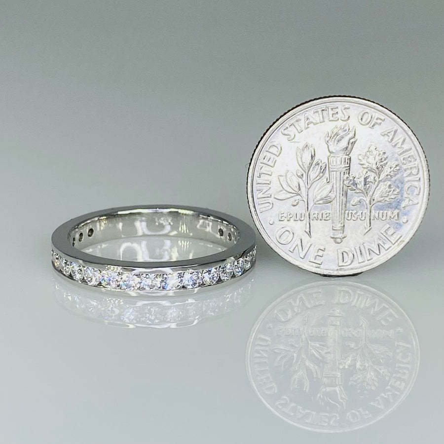 14K White Gold 2/3 Diamond Band 0.80ct