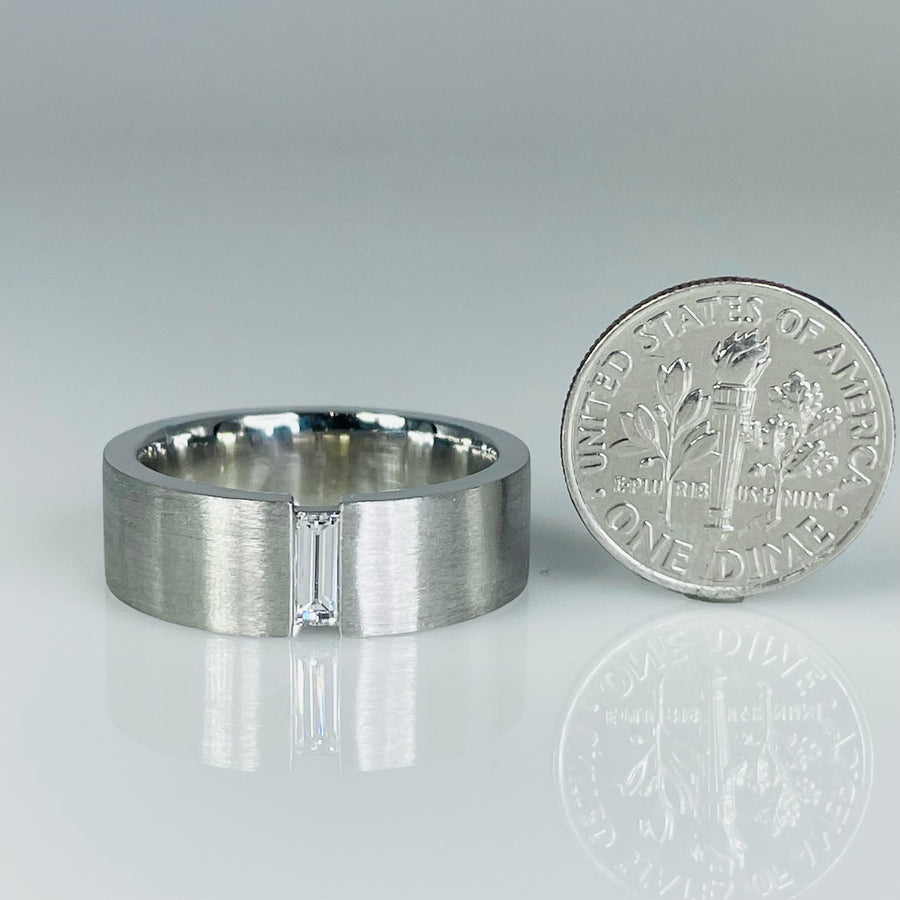 14K White Gold Baguette Diamond Ring 0.25ct