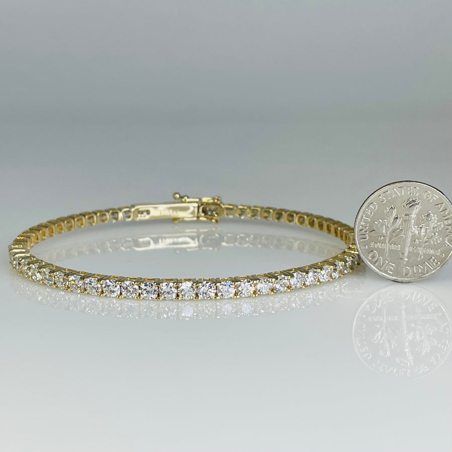 14K Yellow Gold G/VS Color Diamond Bangle 3.20ct