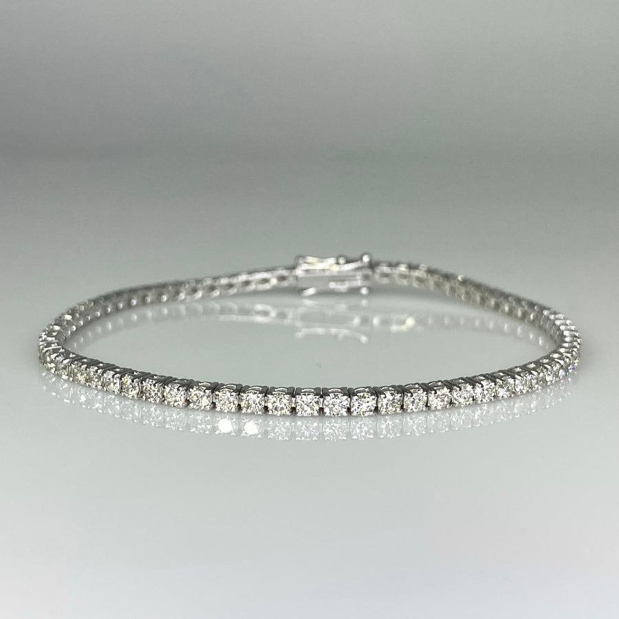 14K White Gold Diamond Tennis Bracelet 3.59ct