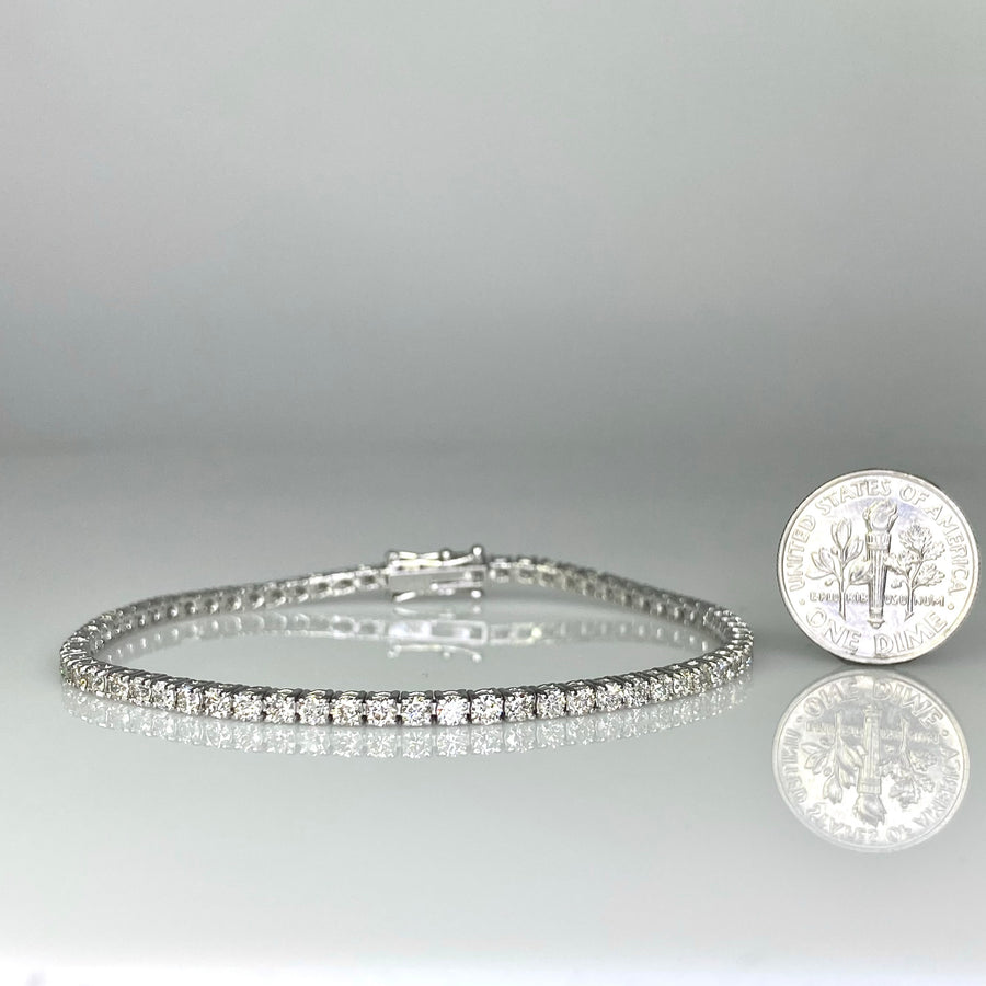 14K White Gold Diamond Tennis Bracelet 3.59ct
