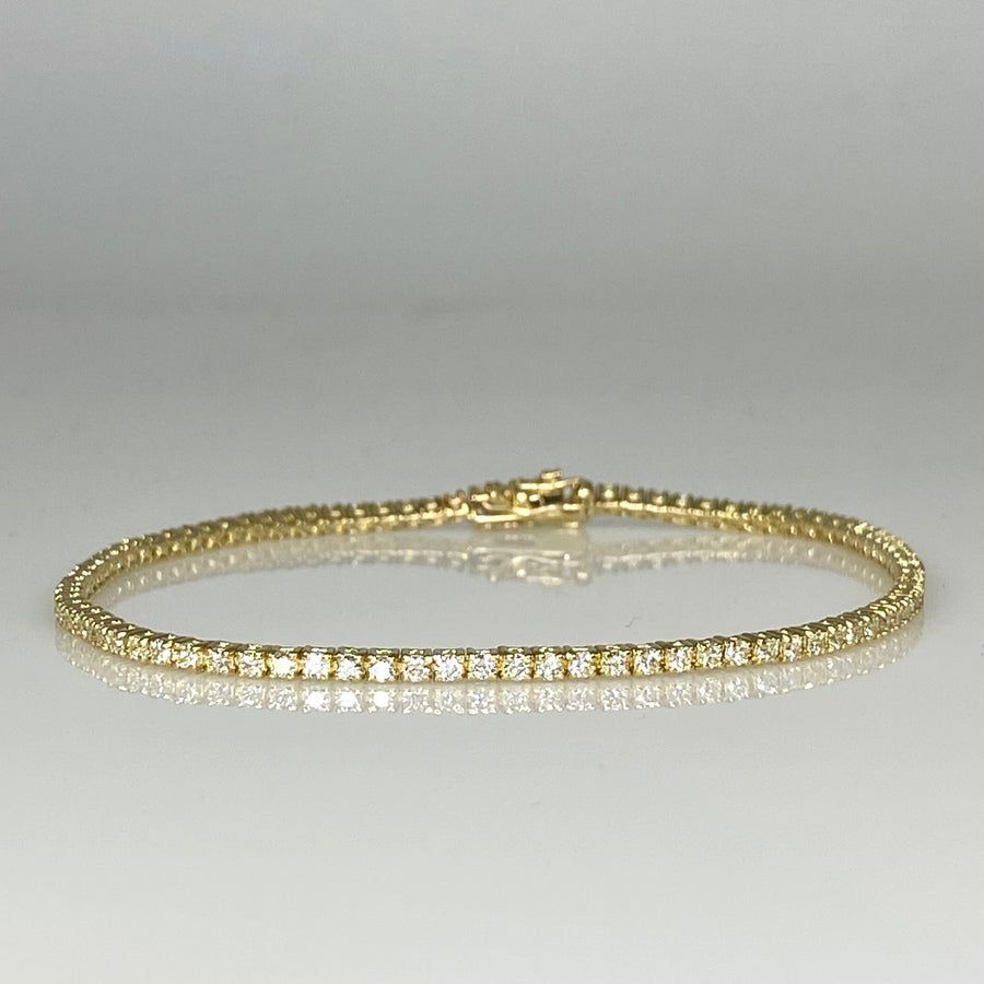 14K Yellow Gold Diamond Tennis Bracelet 1.49ct
