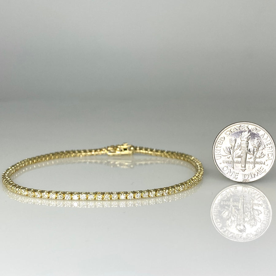 14K Yellow Gold Diamond Tennis Bracelet 1.49ct