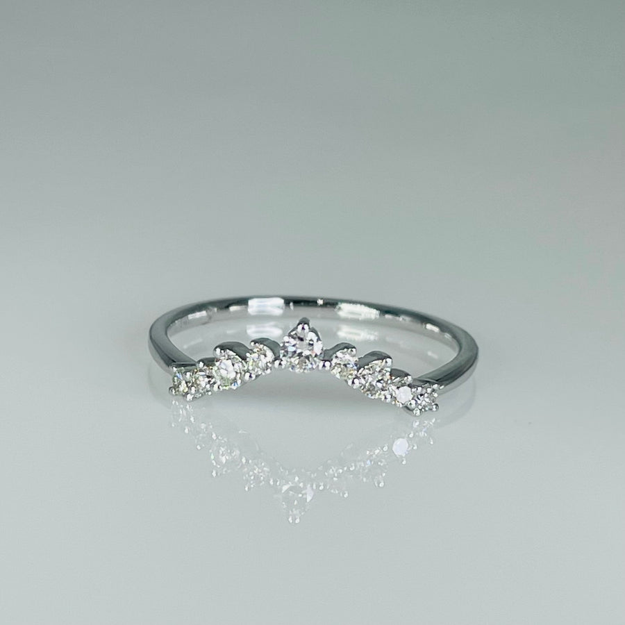 14K White Gold Diamond Tiara Band 0.21ct