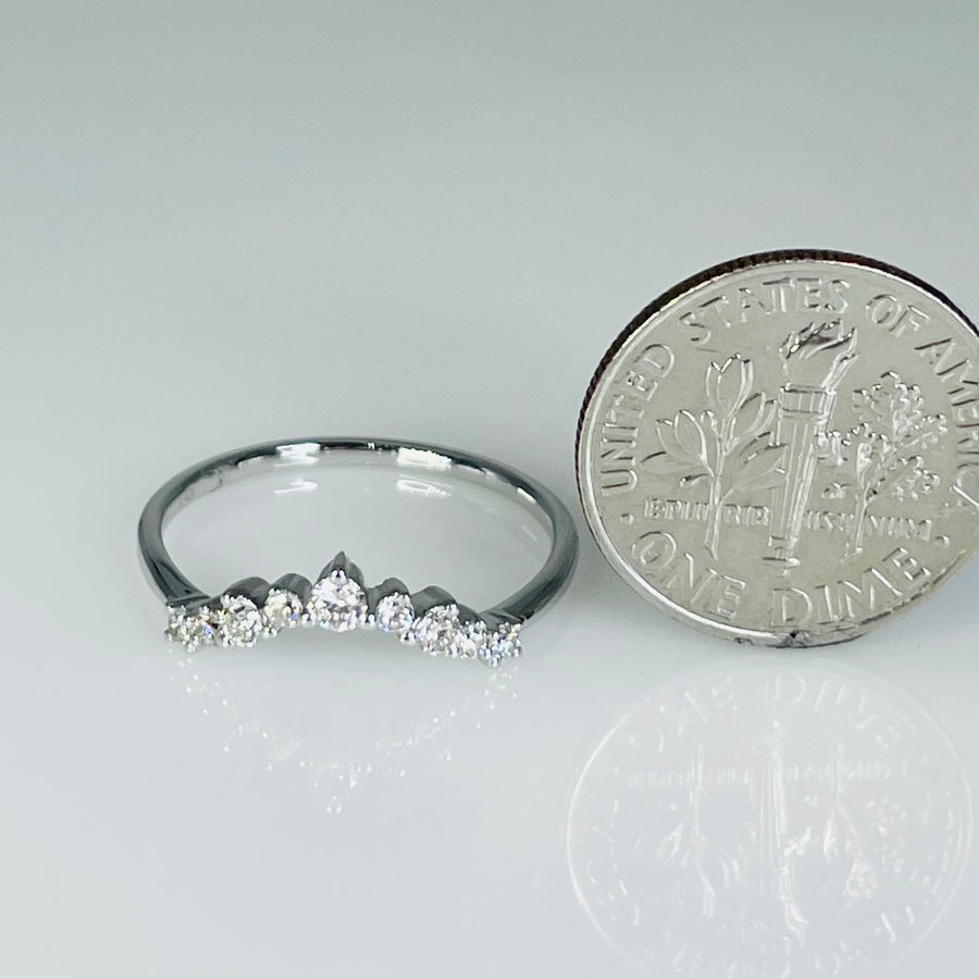 14K White Gold Diamond Tiara Band 0.21ct