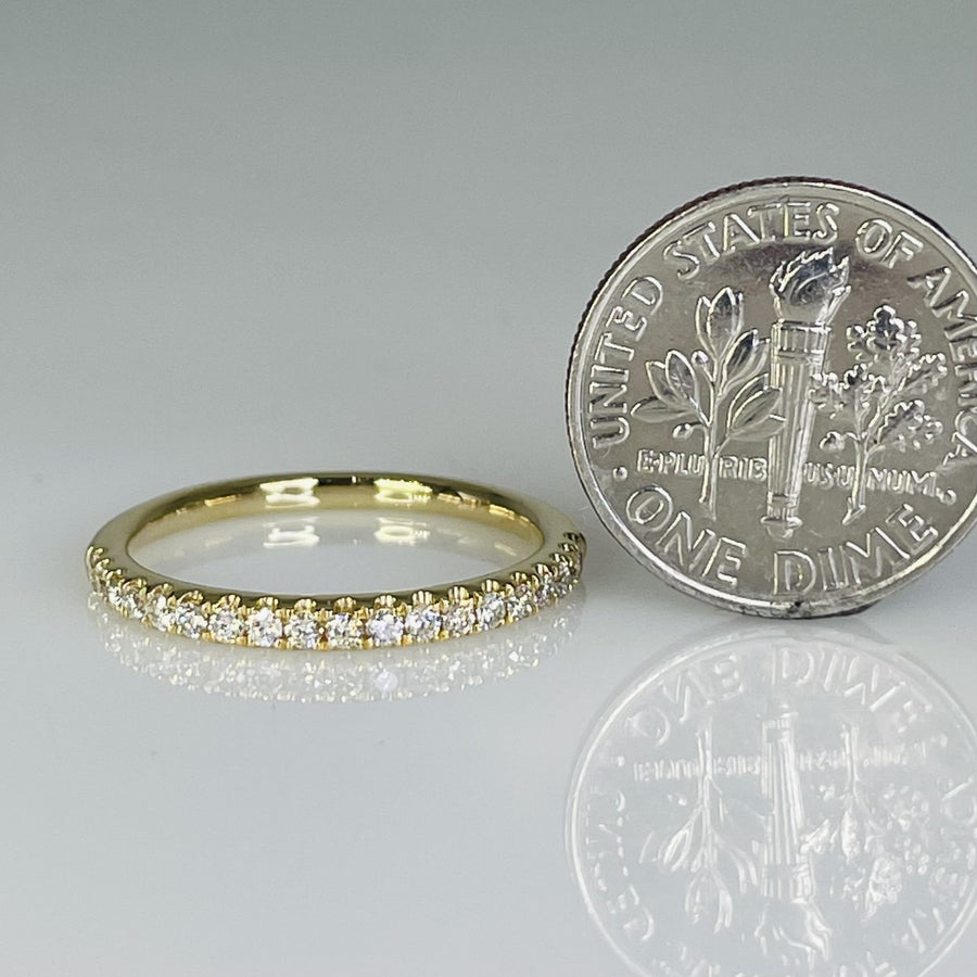 14K Yellow Gold Half Eternity Diamond Band 0.25ct