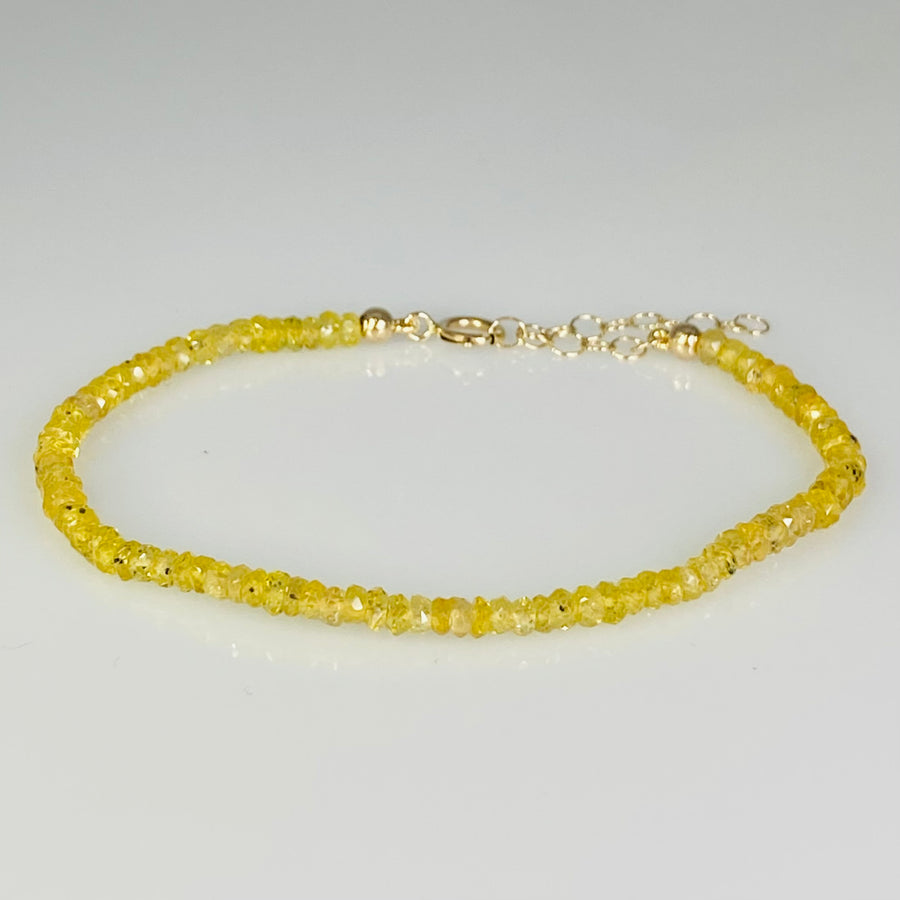 14K Yellow Gold Yellow Sapphire Beaded Bracelet