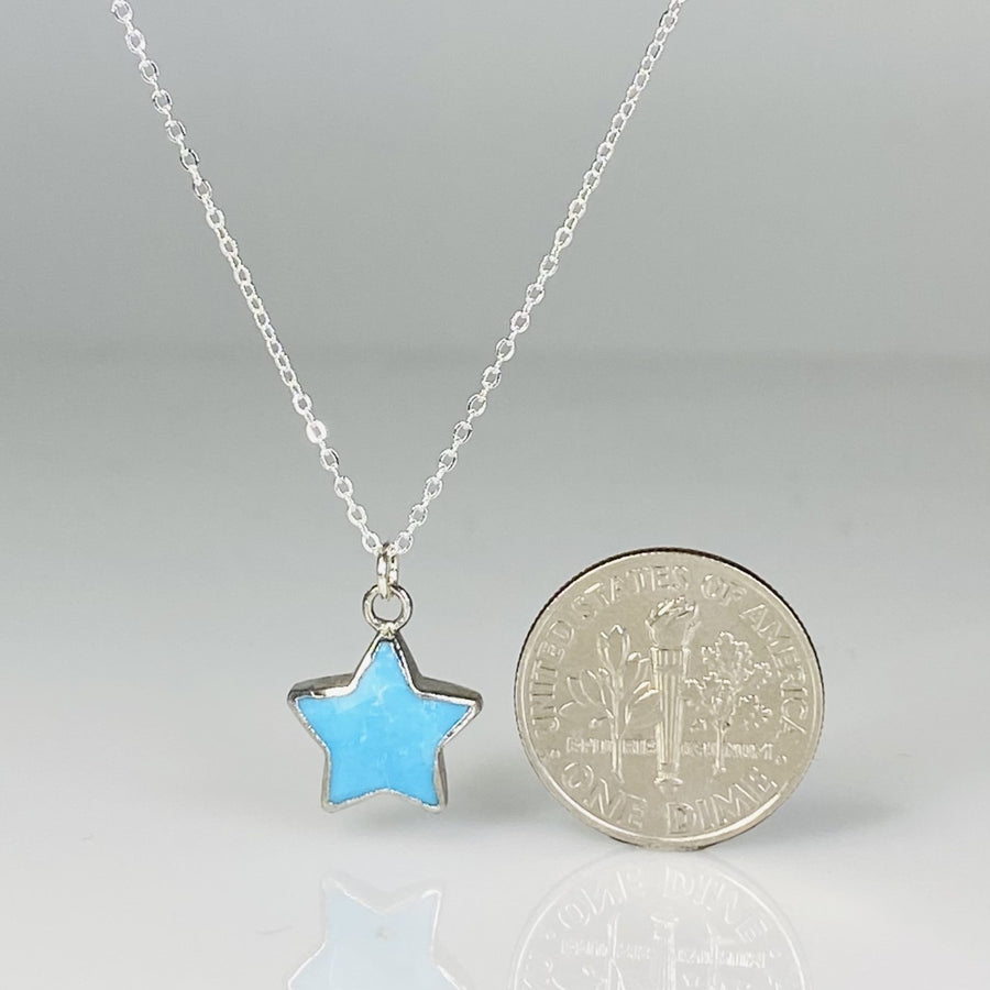 Sterling Silver Turquoise Star Necklace