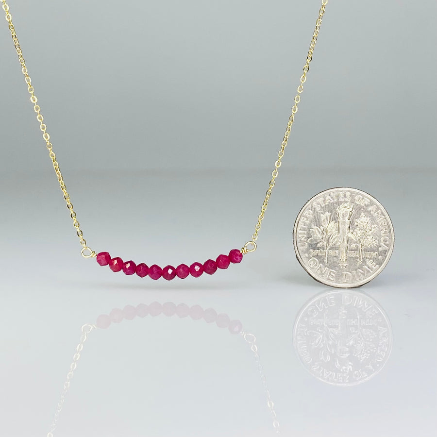 Ruby Bar Necklace 3mm