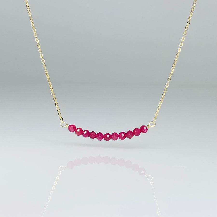 Ruby Bar Necklace 3mm