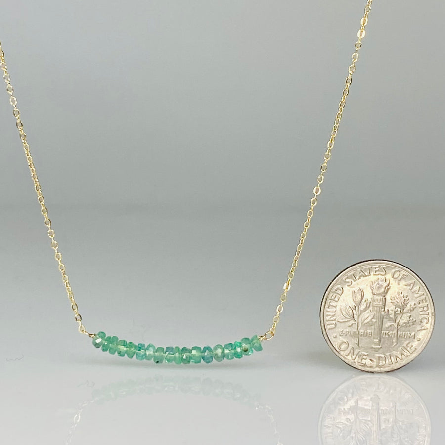 Emerald Bar Necklace 3mm