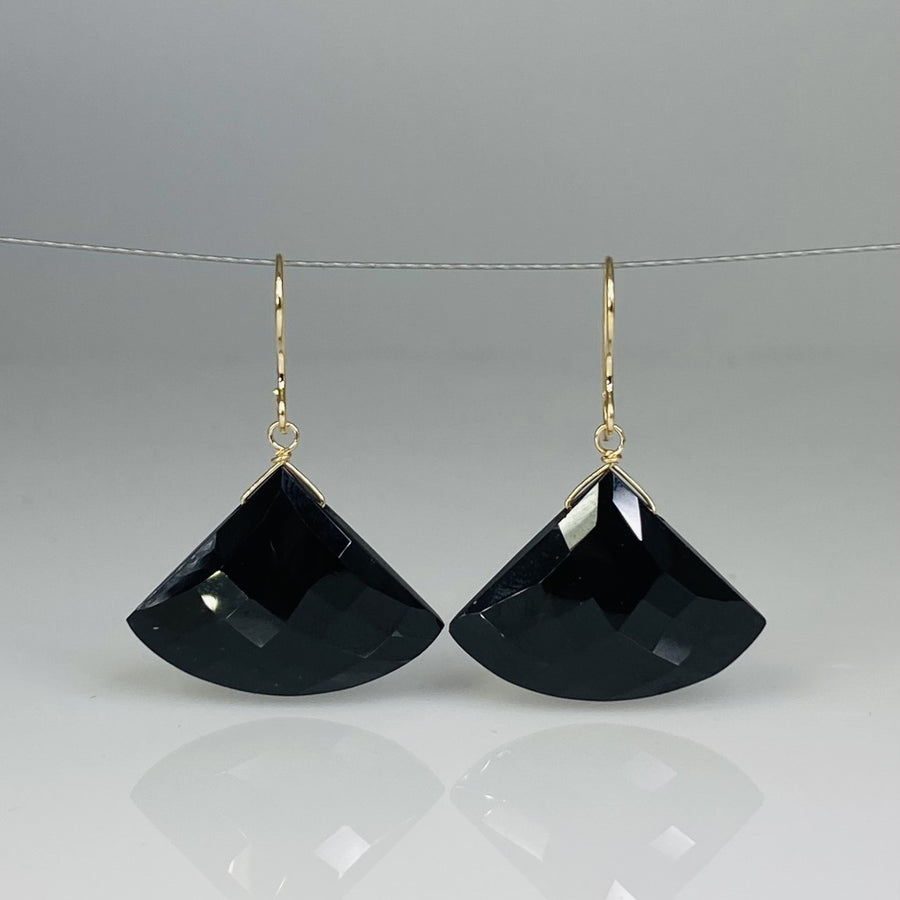Chandelier Black Spinel Earrings 17x23mm