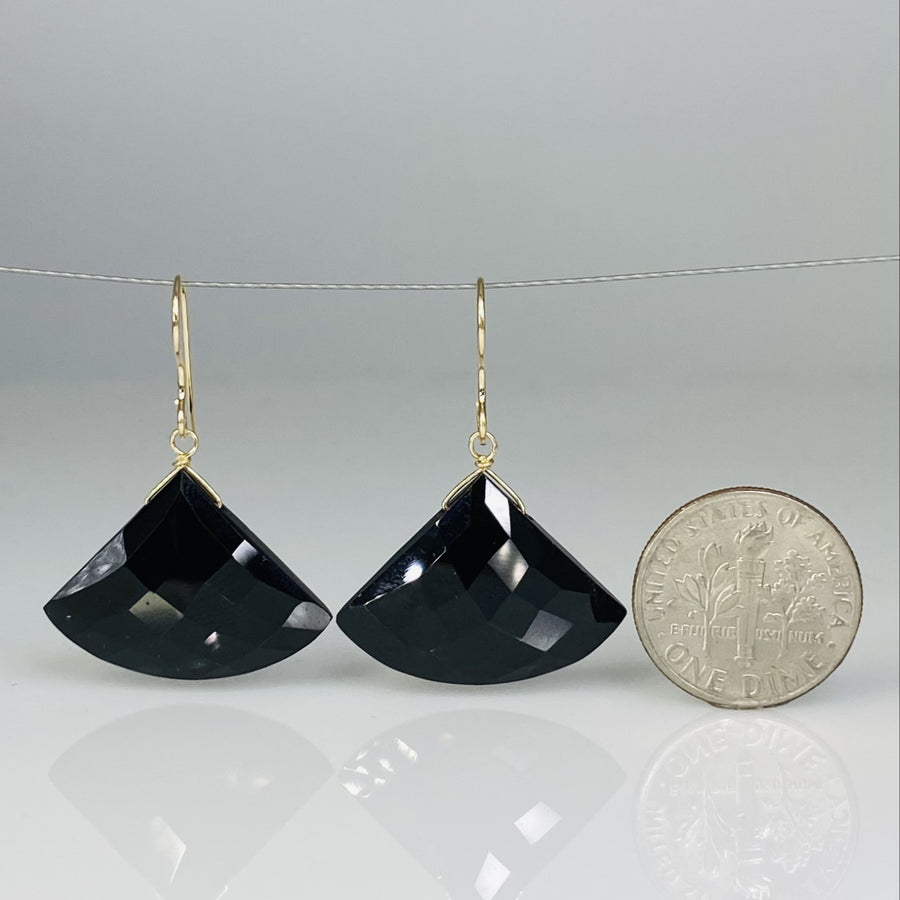Chandelier Black Spinel Earrings 17x23mm