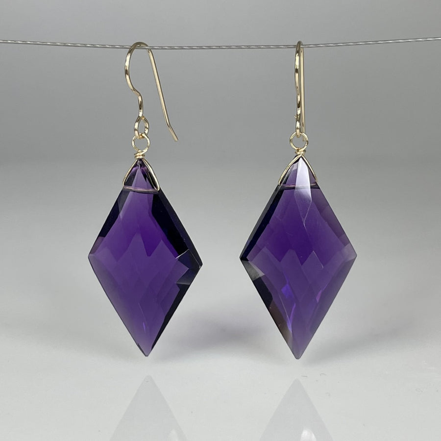 Kite Shaped Amethyst Hydro Quartz 17x30mm