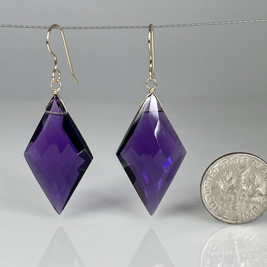 Kite Shaped Amethyst Hydro Quartz 17x30mm