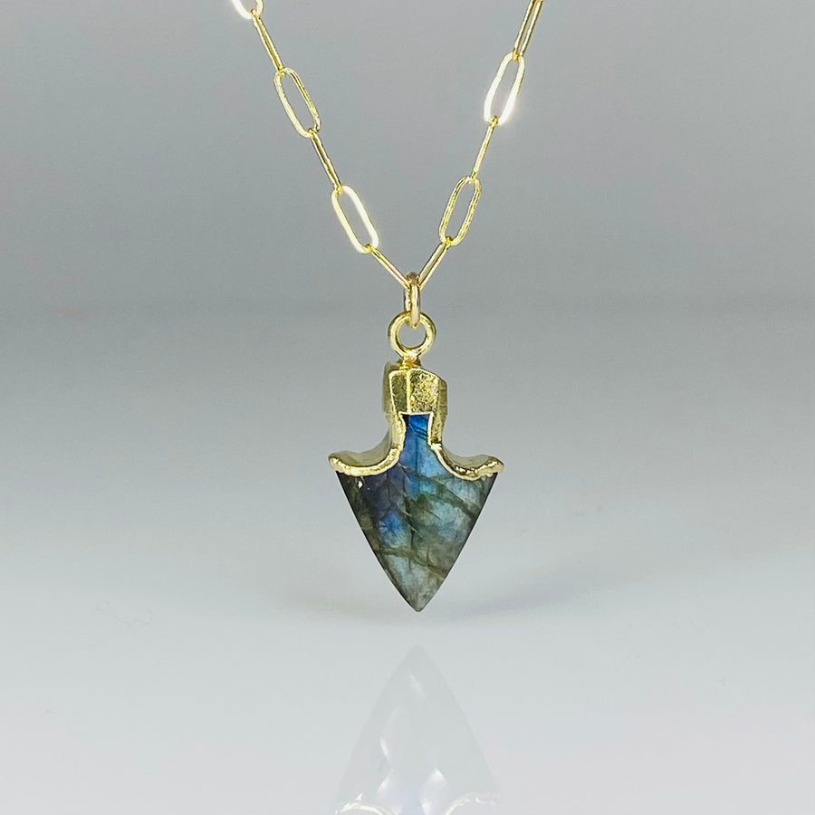 Labradorite Arrowhead Bezel Necklace