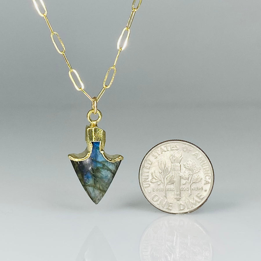 Labradorite Arrowhead Bezel Necklace