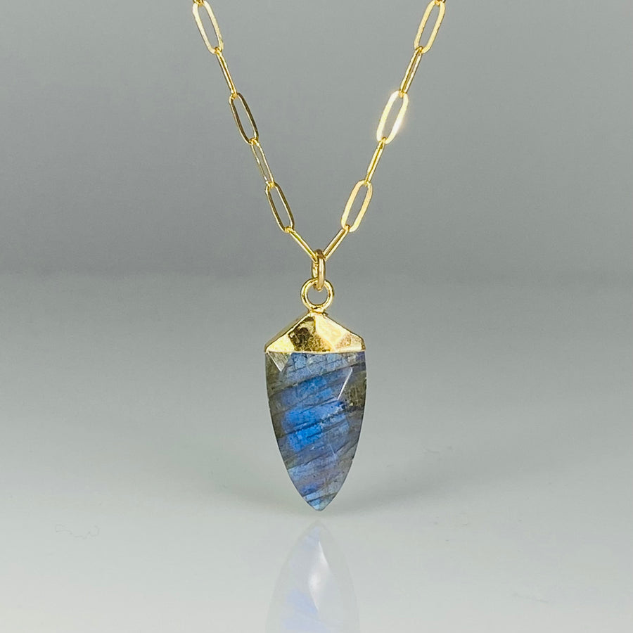 Labradorite Point Bezel Necklace