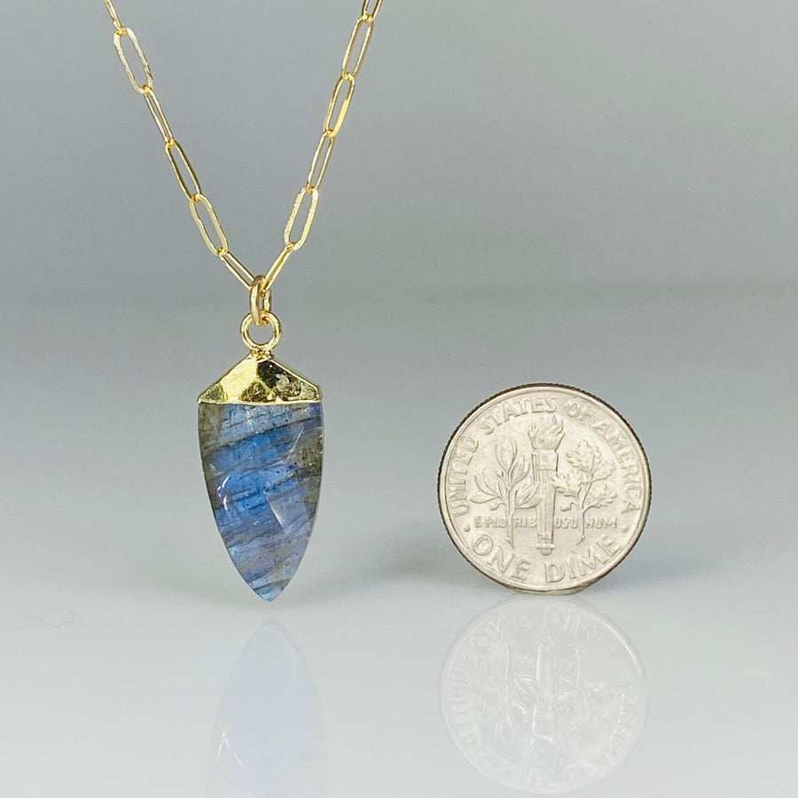 Labradorite Point Bezel Necklace