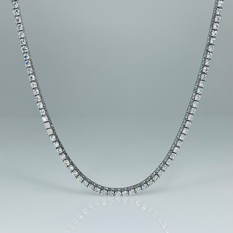 14K White Gold Diamond Tennis Necklace 5.02