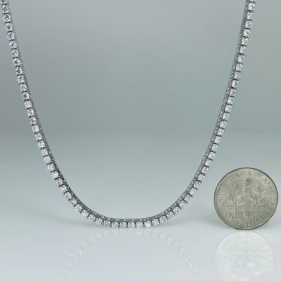 14K White Gold Diamond Tennis Necklace 5.02