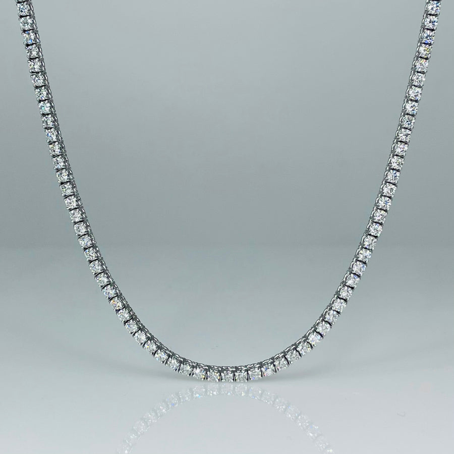 18K White Gold Diamond Tennis Necklace 7.06ct