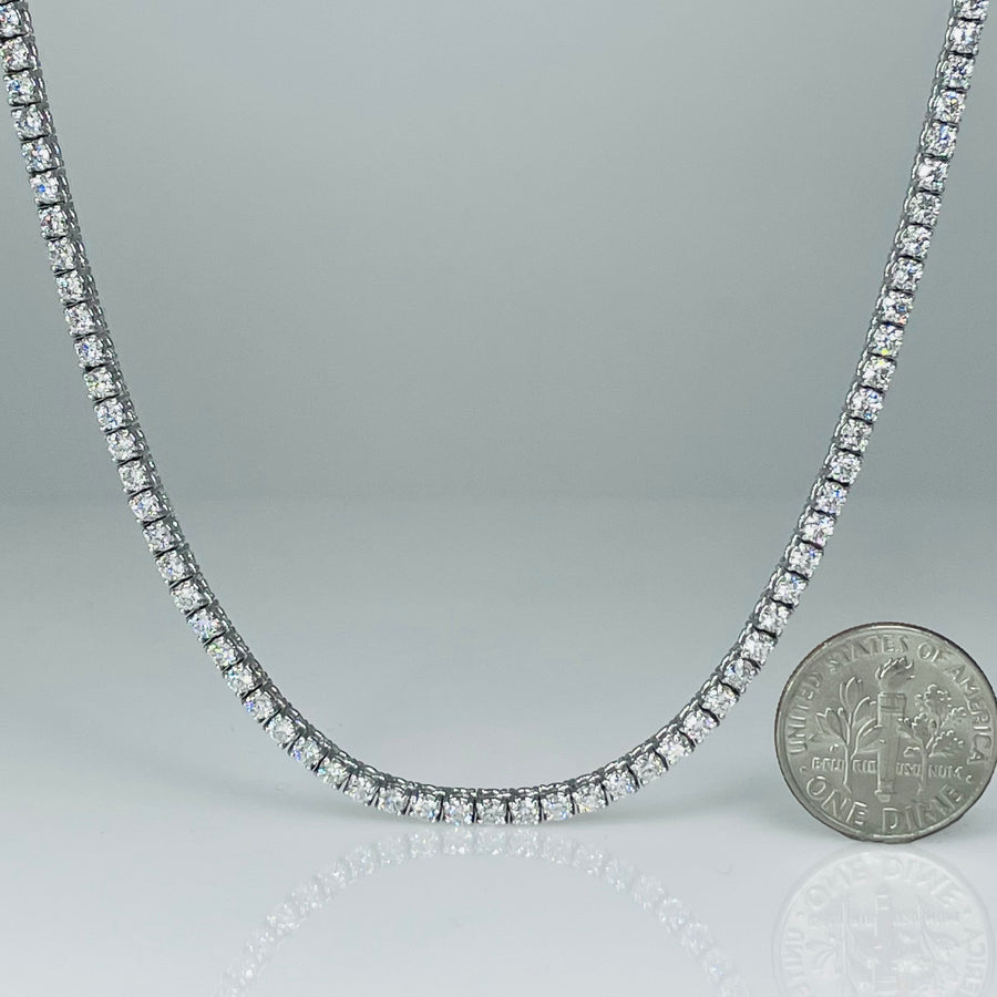 18K White Gold Diamond Tennis Necklace 7.06ct