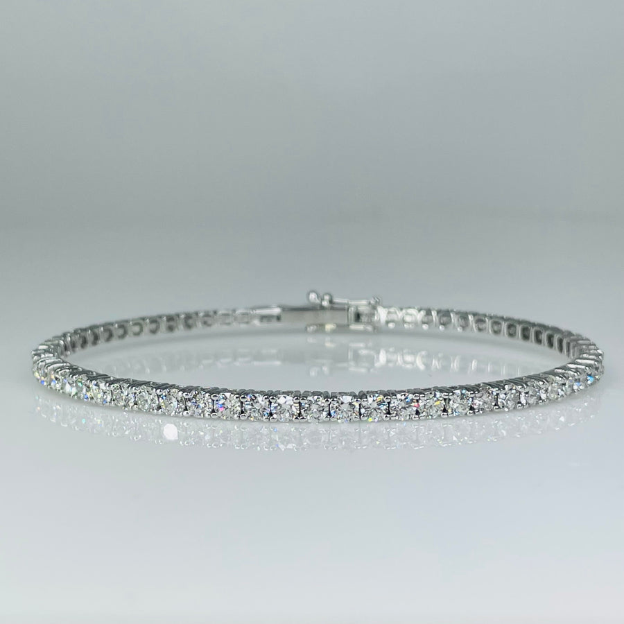 14K White Gold H/I & VS/SI Diamond Bangle 3.06ct