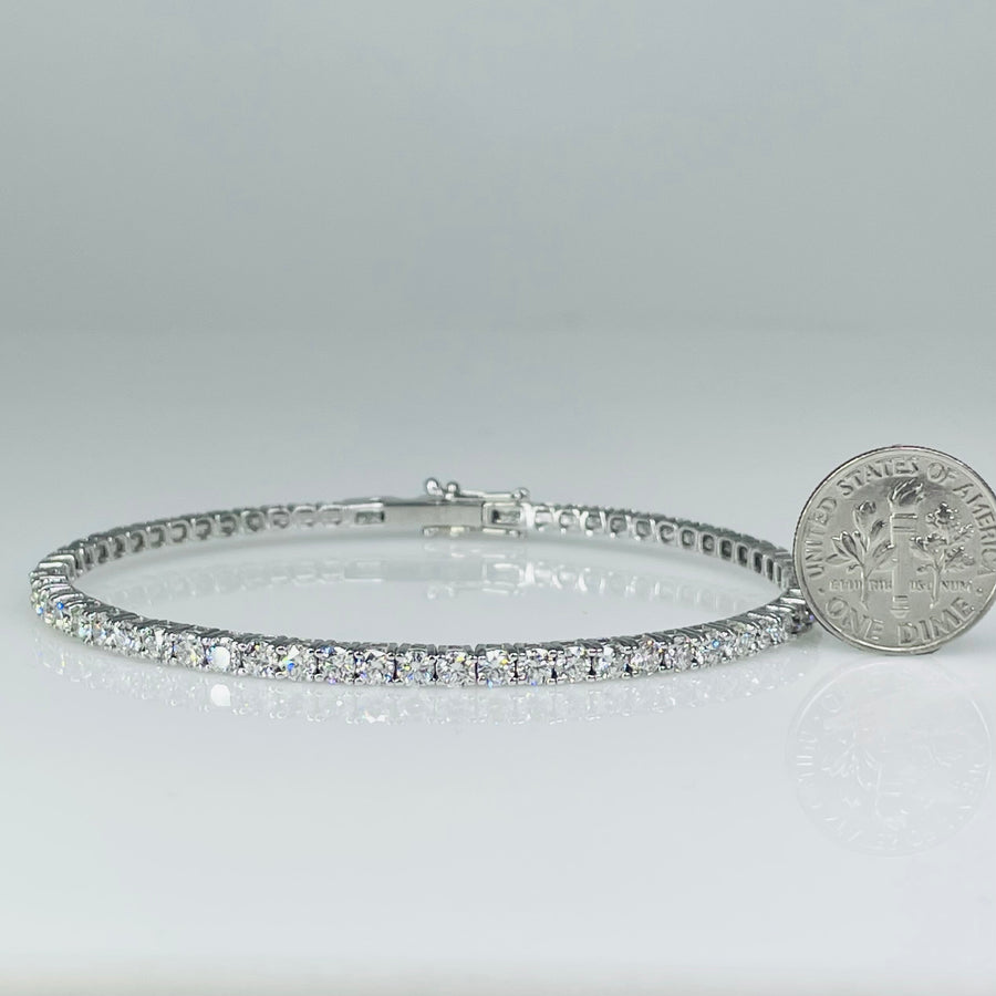 14K White Gold H/I & VS/SI Diamond Bangle 3.06ct