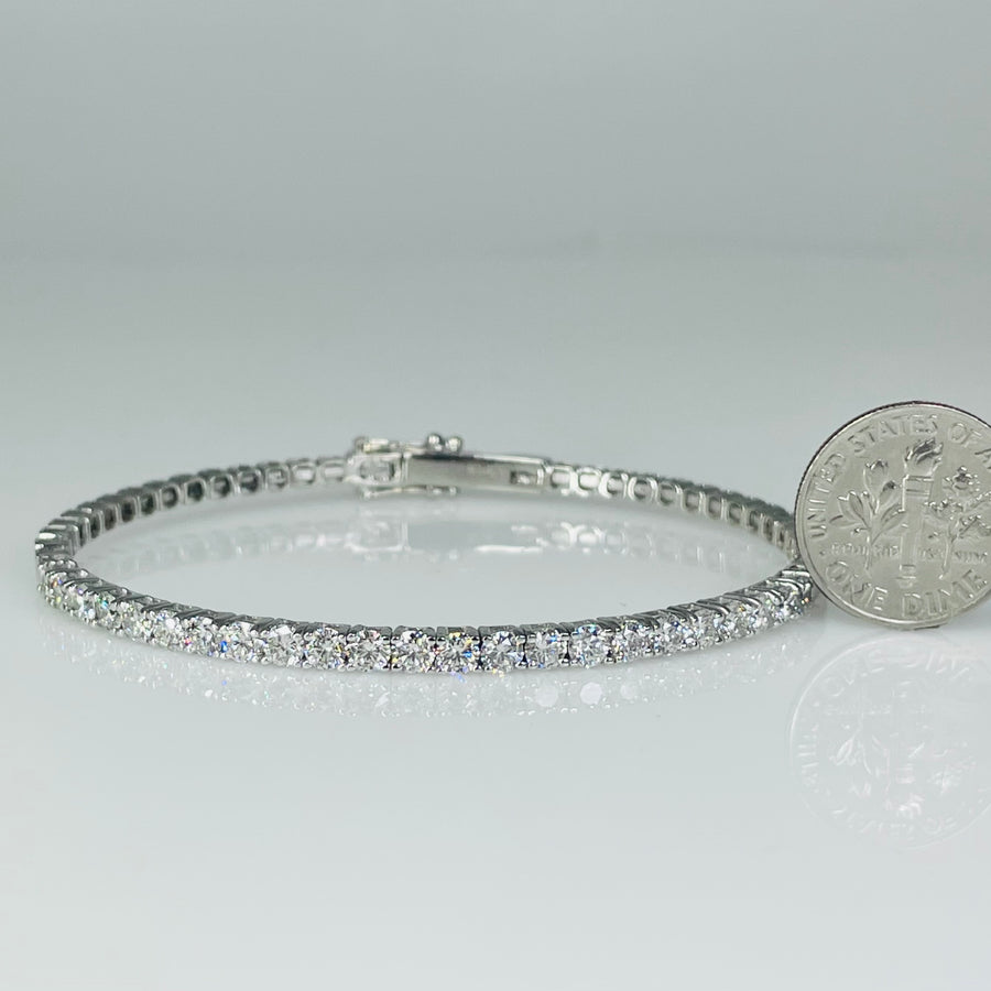 14K White Gold H/I & VS/SI Diamond Bangle 2.9ct