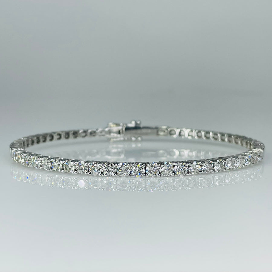 14K White Gold H/I & VS/SI Diamond Bangle 2.43ct
