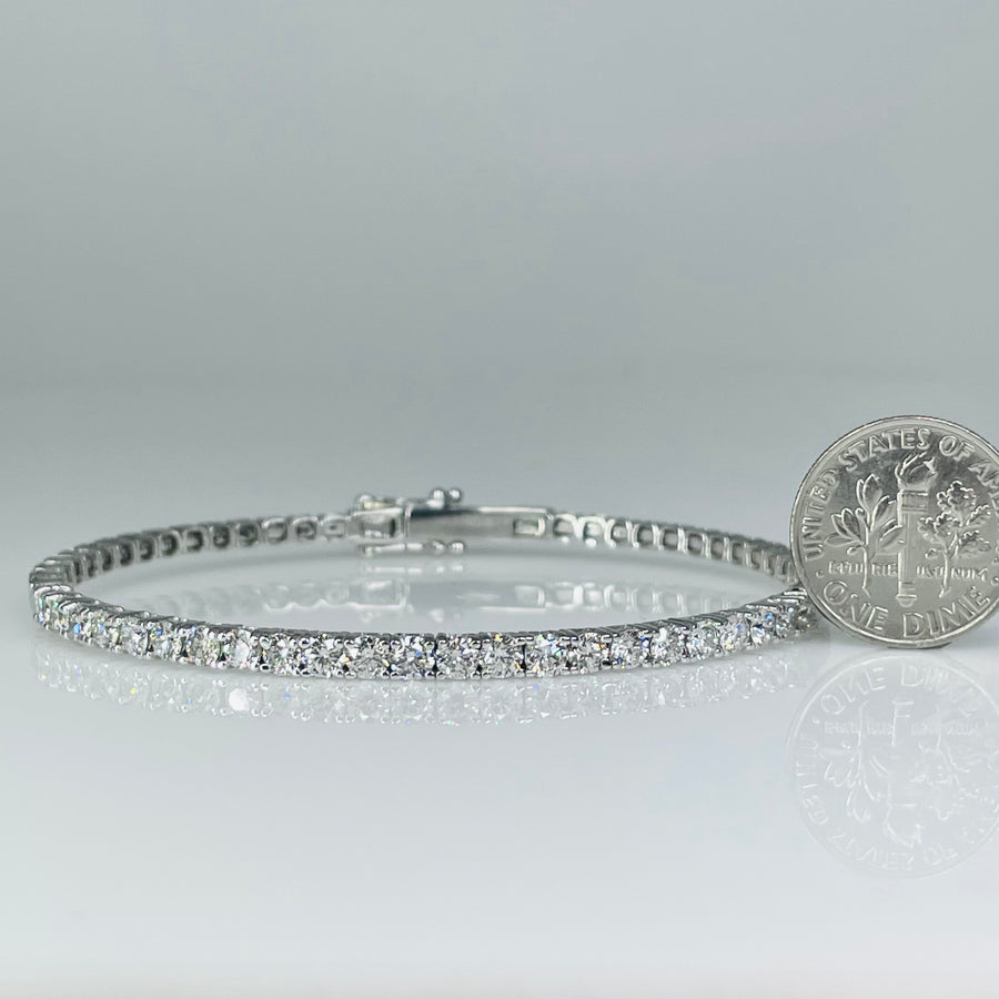 14K White Gold H/I & VS/SI Diamond Bangle 2.43ct