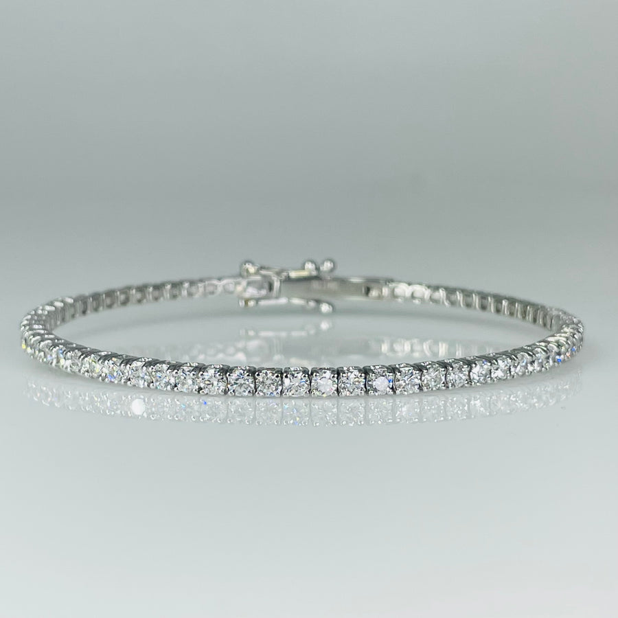 14K White Gold G/H & VS Diamond Bangle 2.16ct