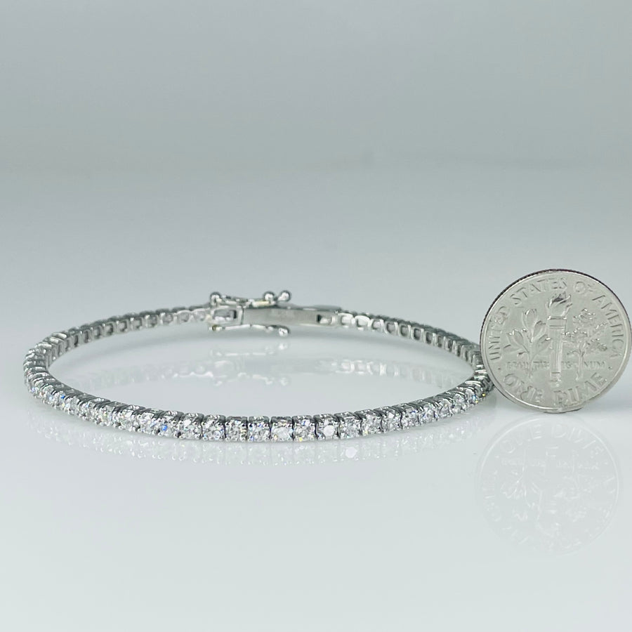 14K White Gold G/H & VS Diamond Bangle 2.16ct