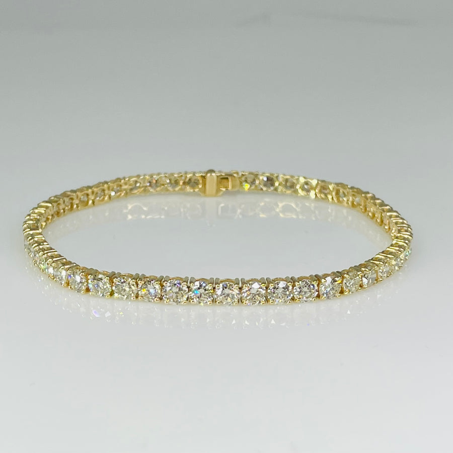 18K Yellow Gold Fancy Yellow Diamond Tennis Bracelet 10.17ct