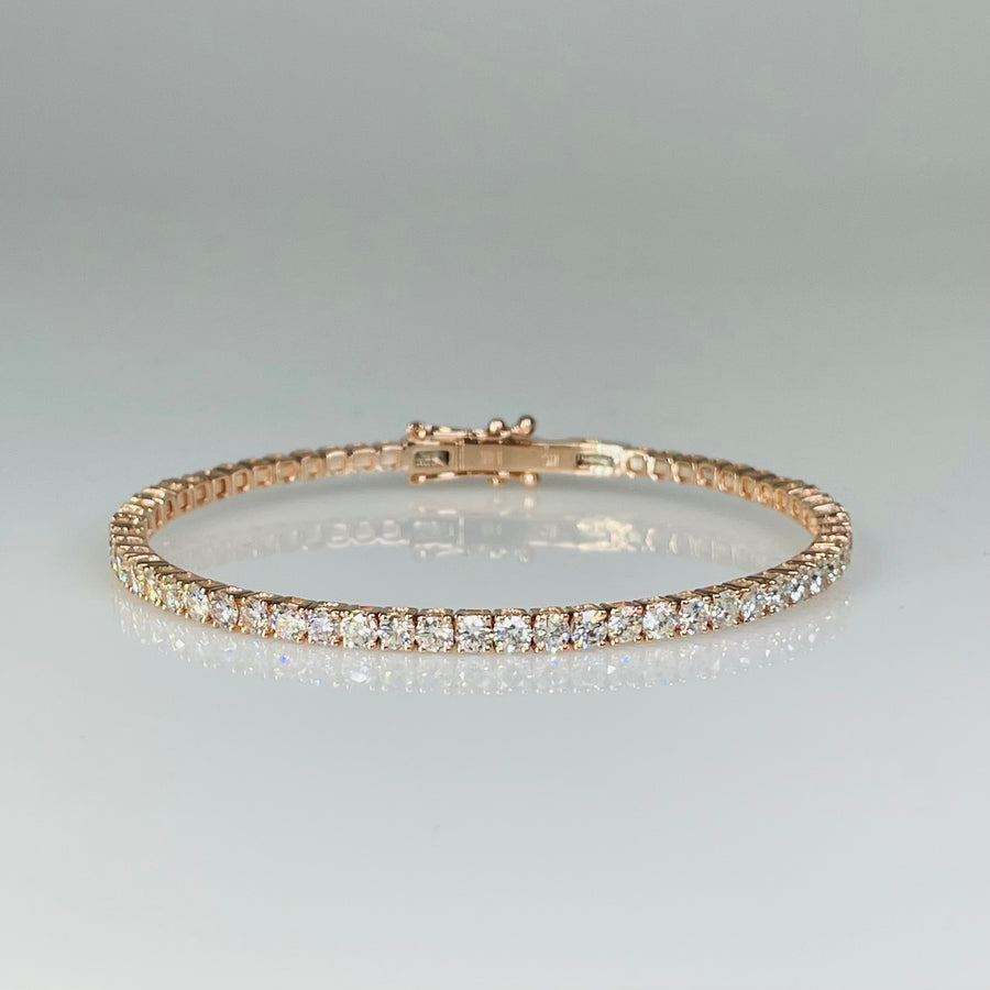14K Rose Gold H/I & VS/SI Diamond Bangle 3.23ct