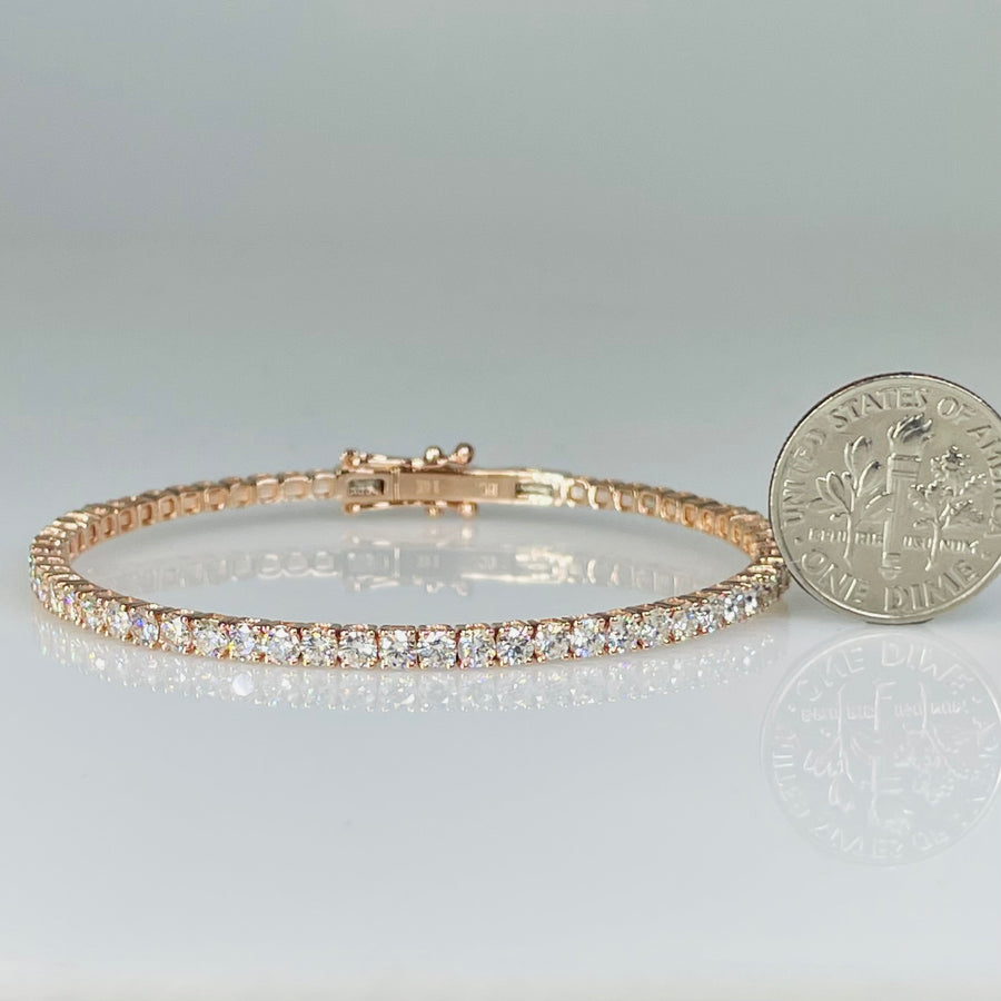14K Rose Gold H/I & VS/SI Diamond Bangle 3.23ct
