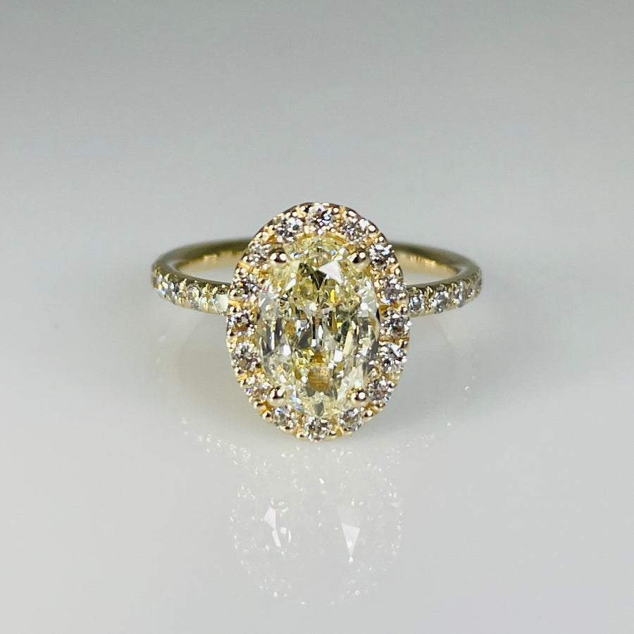 14K Yellow Gold Fancy Yellow Diamond Ring 1.50ct