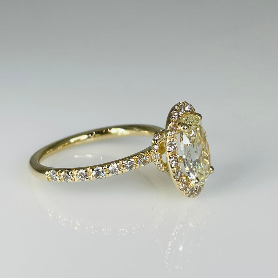 14K Yellow Gold Fancy Yellow Diamond Ring 1.50ct