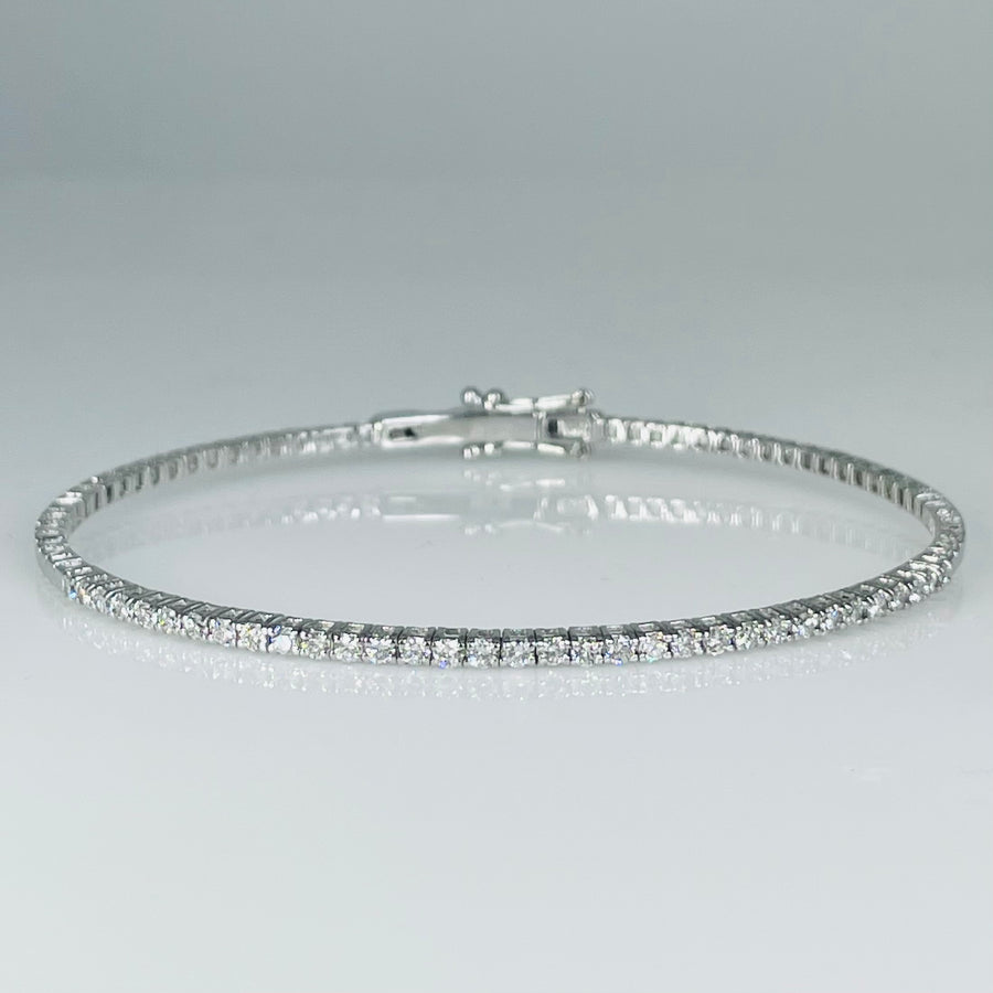 14K White Gold G/H & VS Diamond Bangle 0.79ct