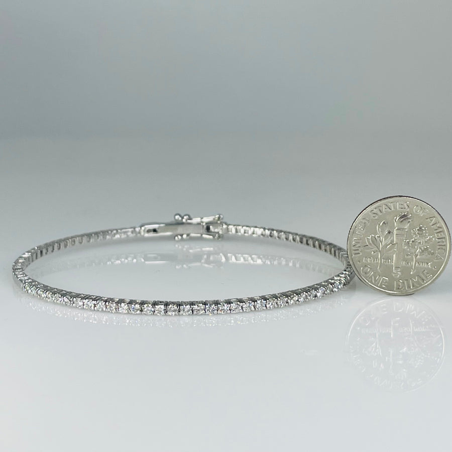 14K White Gold G/H & VS Diamond Bangle 0.79ct