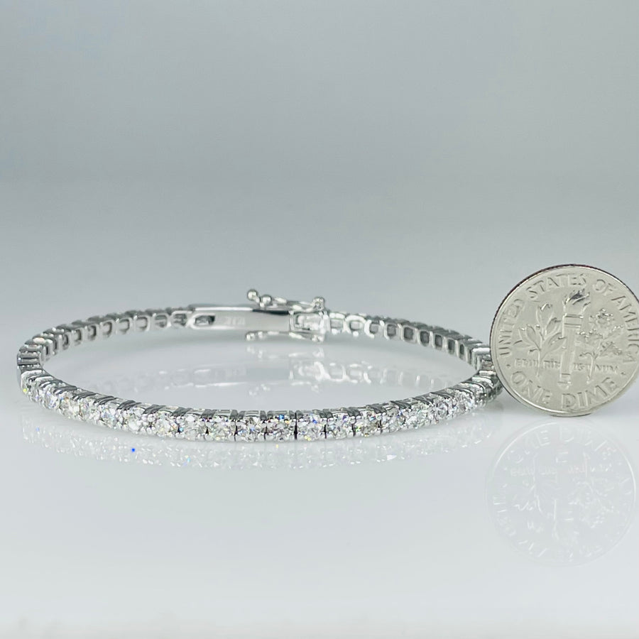 14K White Gold I & VS/SI Diamond Bangle 2.15ct