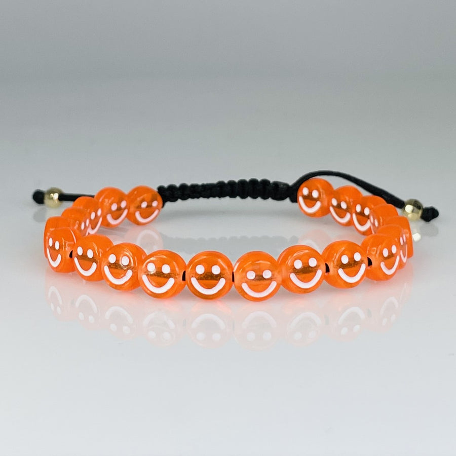 14K Yellow Gold Orange Happy Face Bracelet
